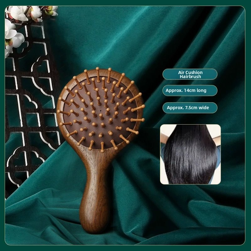 Red Sandalwood Anti-Static Air Cushion Comb - Volumizing Scalp & Meridian Massage, Unisex Home Use - Image 7