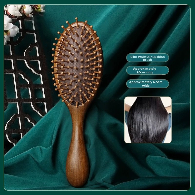 Red Sandalwood Anti-Static Air Cushion Comb - Volumizing Scalp & Meridian Massage, Unisex Home Use - Image 6