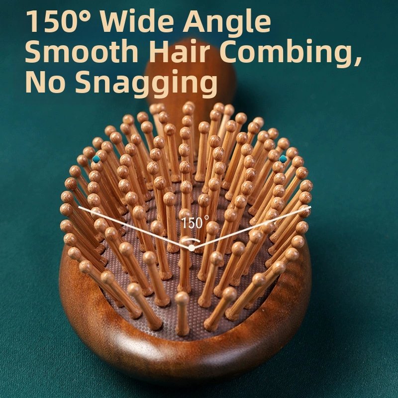 Red Sandalwood Anti-Static Air Cushion Comb - Volumizing Scalp & Meridian Massage, Unisex Home Use - Image 4