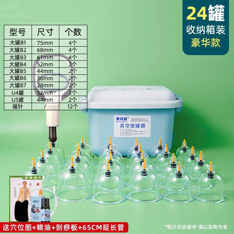 TCM Vacuum Cupping Set (Non-Glass) - Household & Medical Pump-Action Device for Dampness Removal - Image 2